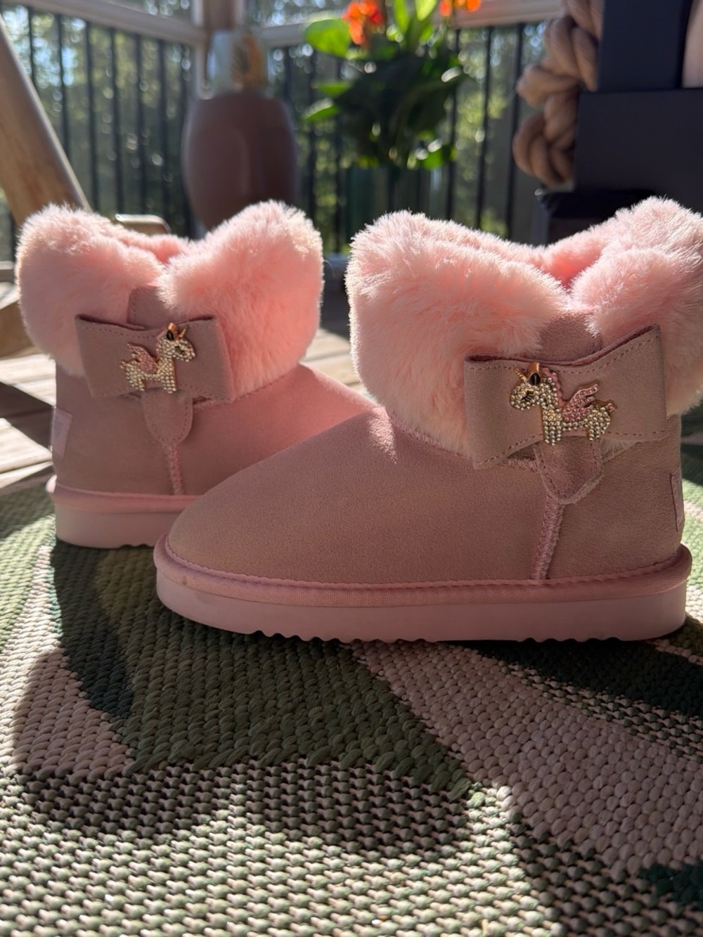 LIKE NEW Lelli Kelly Kids Pink Unicorn Bow Boots